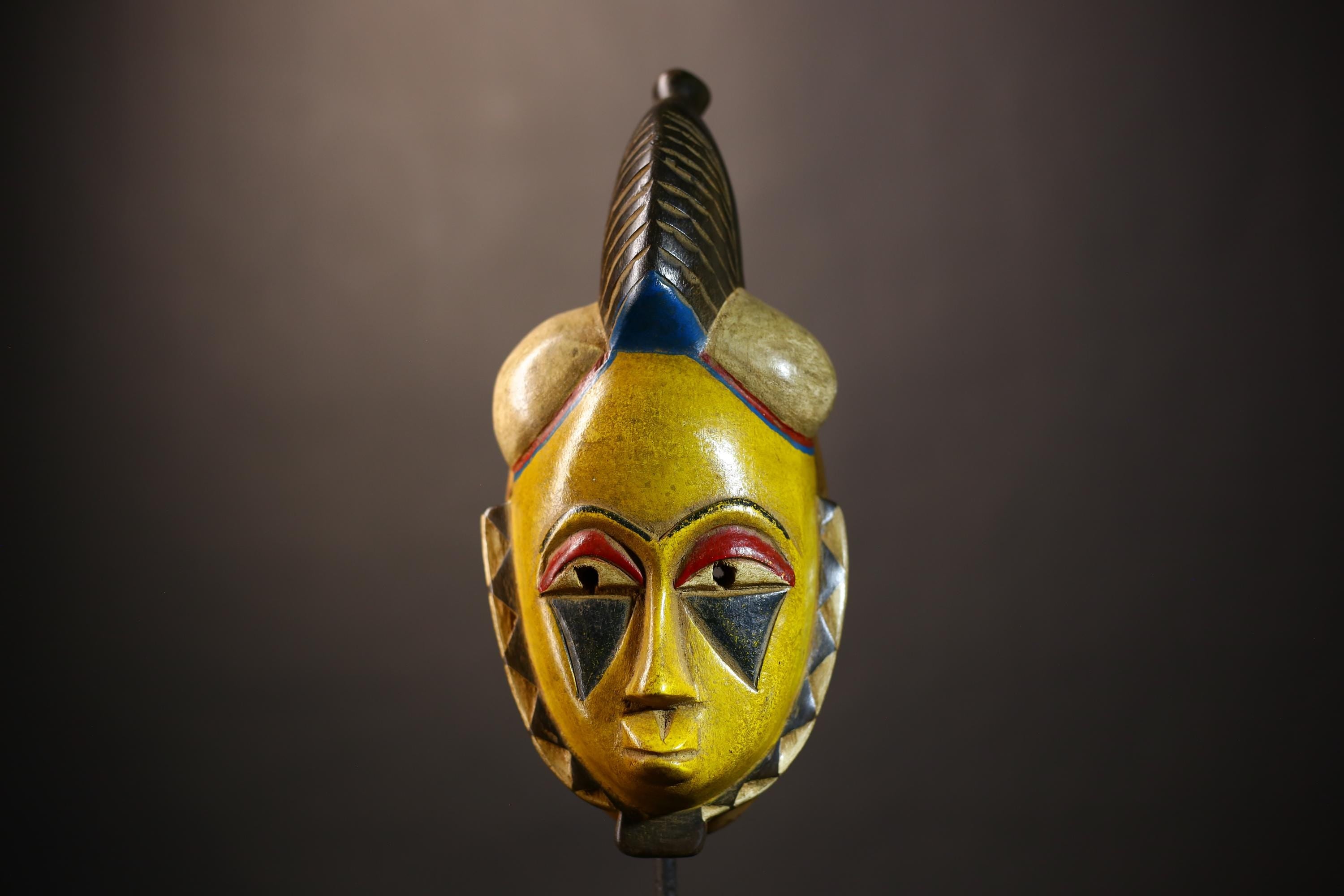 African Vintage Baule Mask | Hand-Carved Wood | Tribal Wall Art | Home Accent | Unique Decorative Piece | Cultural Heritage -G5130