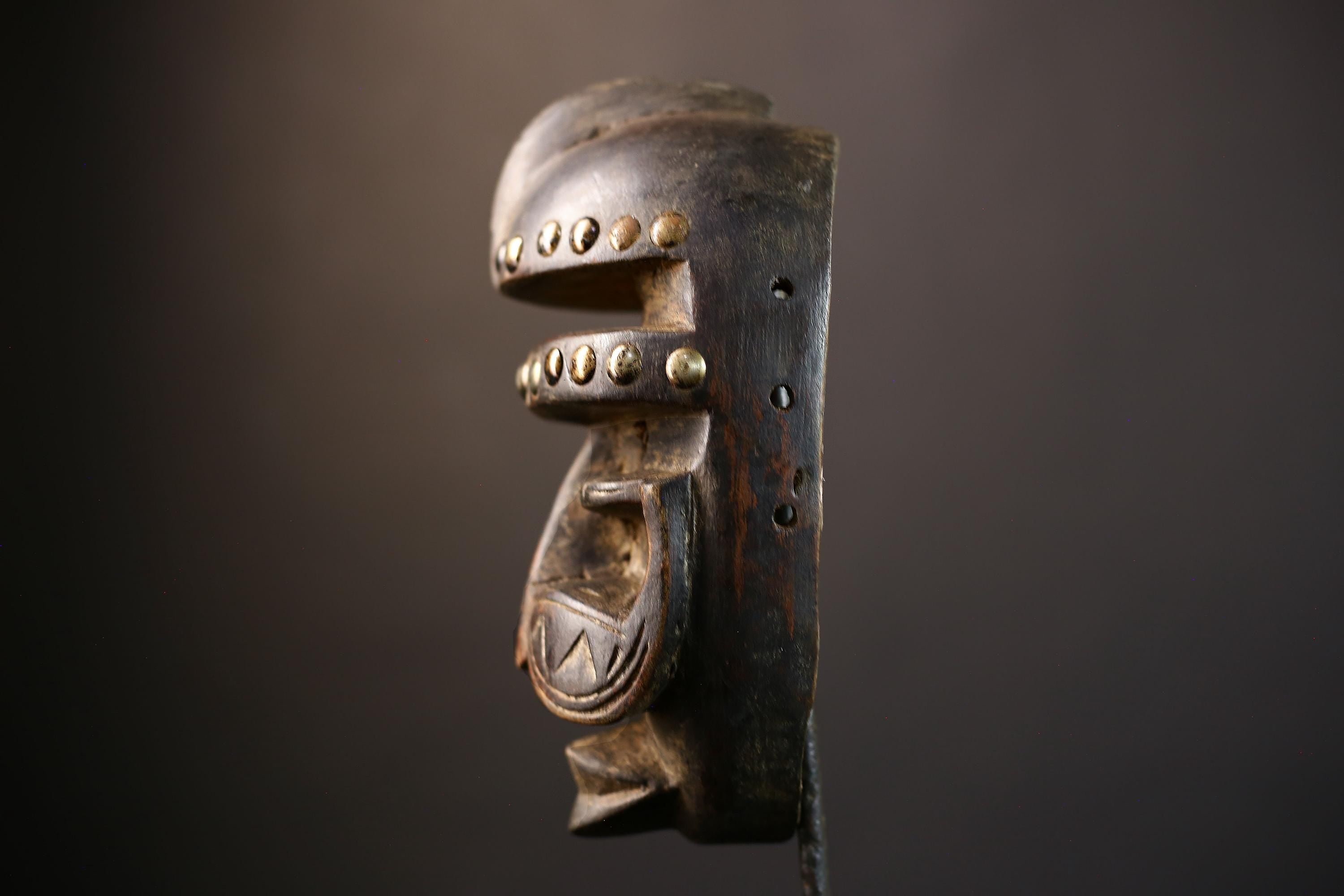 African | Antique Wood Mask | Dan Kran Collectible | Brown Wall Decor | Liberia Art | Cultural Heritage | Unique Home Accent