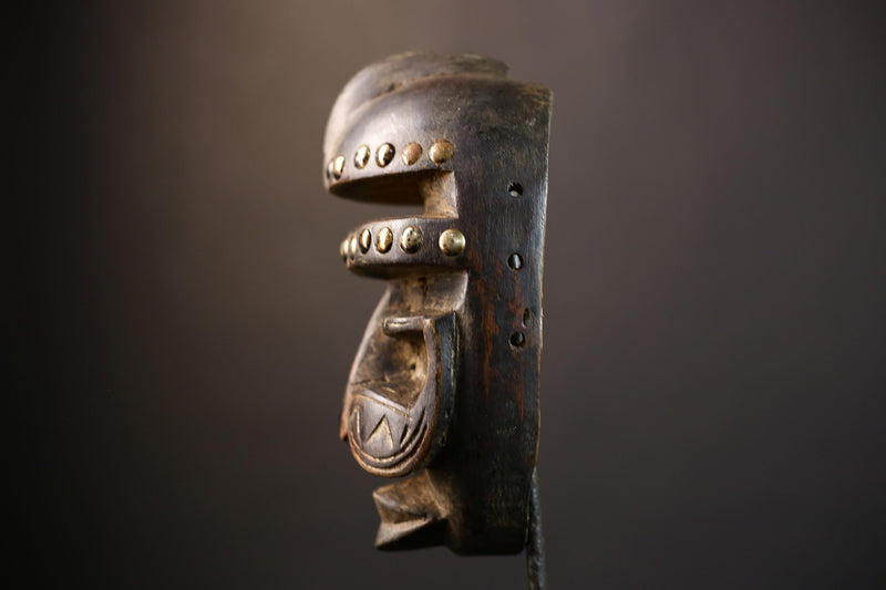 African | Antique Wood Mask | Dan Kran Collectible | Brown Wall Decor | Liberia Art | Cultural Heritage | Unique Home Accent