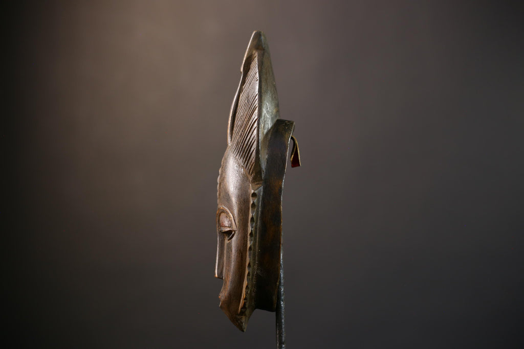 African Baule Mask | Hand Carved | Brown Tribal Wall Art | Home Accent Decor | Unique Gift Idea | Ethnic Decor-G5236