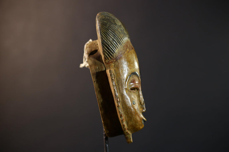 African Baule Mask | Hand Carved | Brown Tribal | Wall Art | Home Accent | Unique Decor | Ethnic Vibe | Artisan Gift-G5235