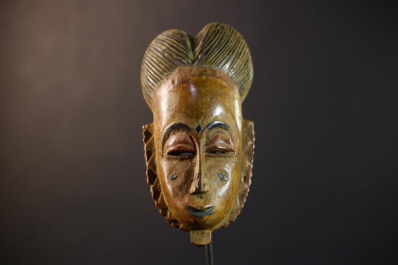 African Baule Mask | Hand Carved | Brown Tribal | Wall Art | Home Accent | Unique Decor | Ethnic Vibe | Artisan Gift-G5235