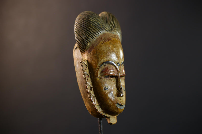 African Baule Mask | Hand Carved | Brown Tribal | Wall Art | Home Accent | Unique Decor | Ethnic Vibe | Artisan Gift-G5235