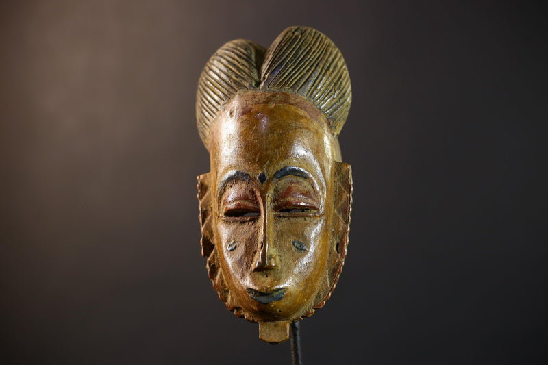 African Baule Mask | Hand Carved | Brown Tribal | Wall Art | Home Accent | Unique Decor | Ethnic Vibe | Artisan Gift-G5235