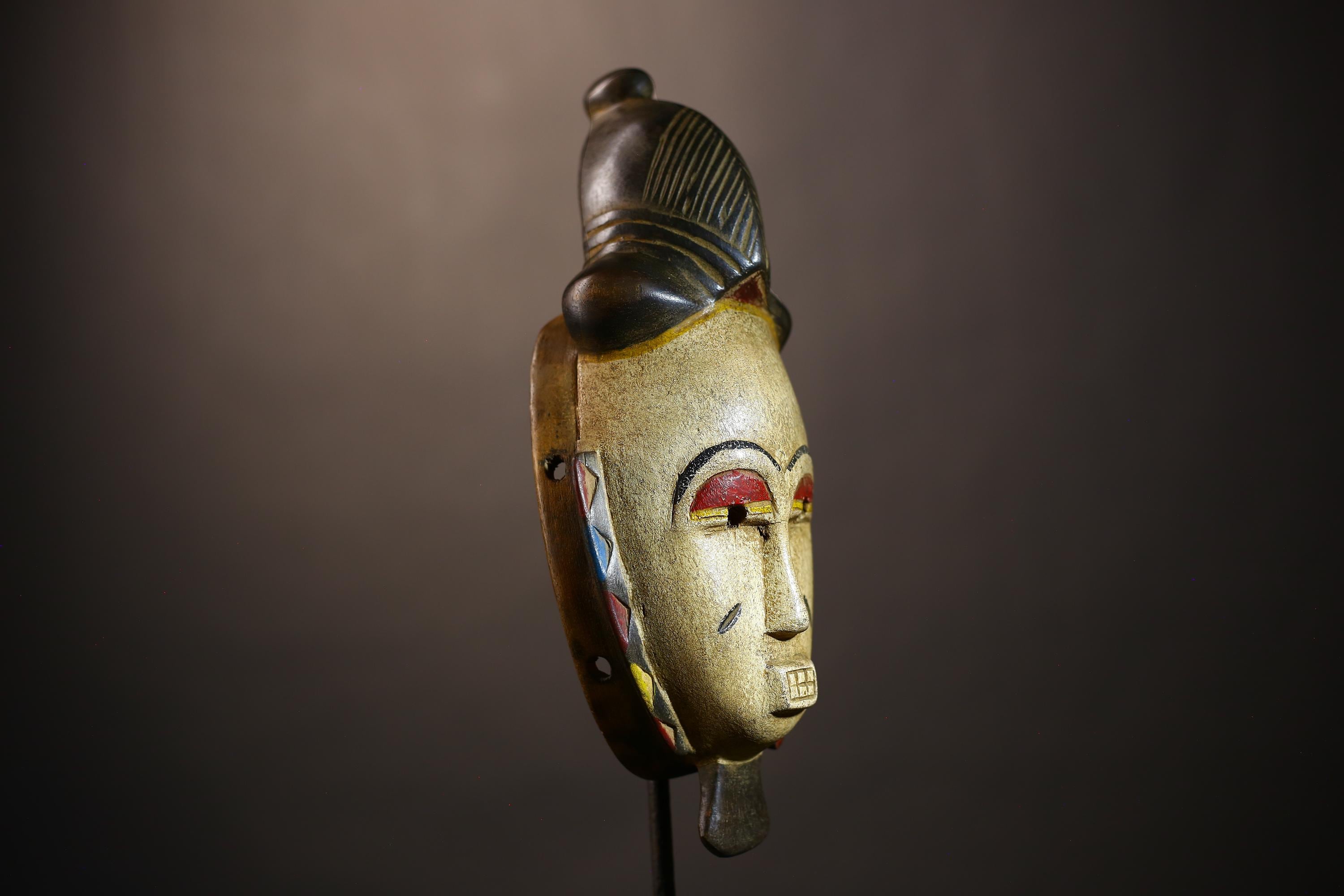 African Vintage Guro Mask | Unique Tribal Wall Decor | Collectible Art for Home | Ethnic Decor | African Culture | Bohemian Style-G5127