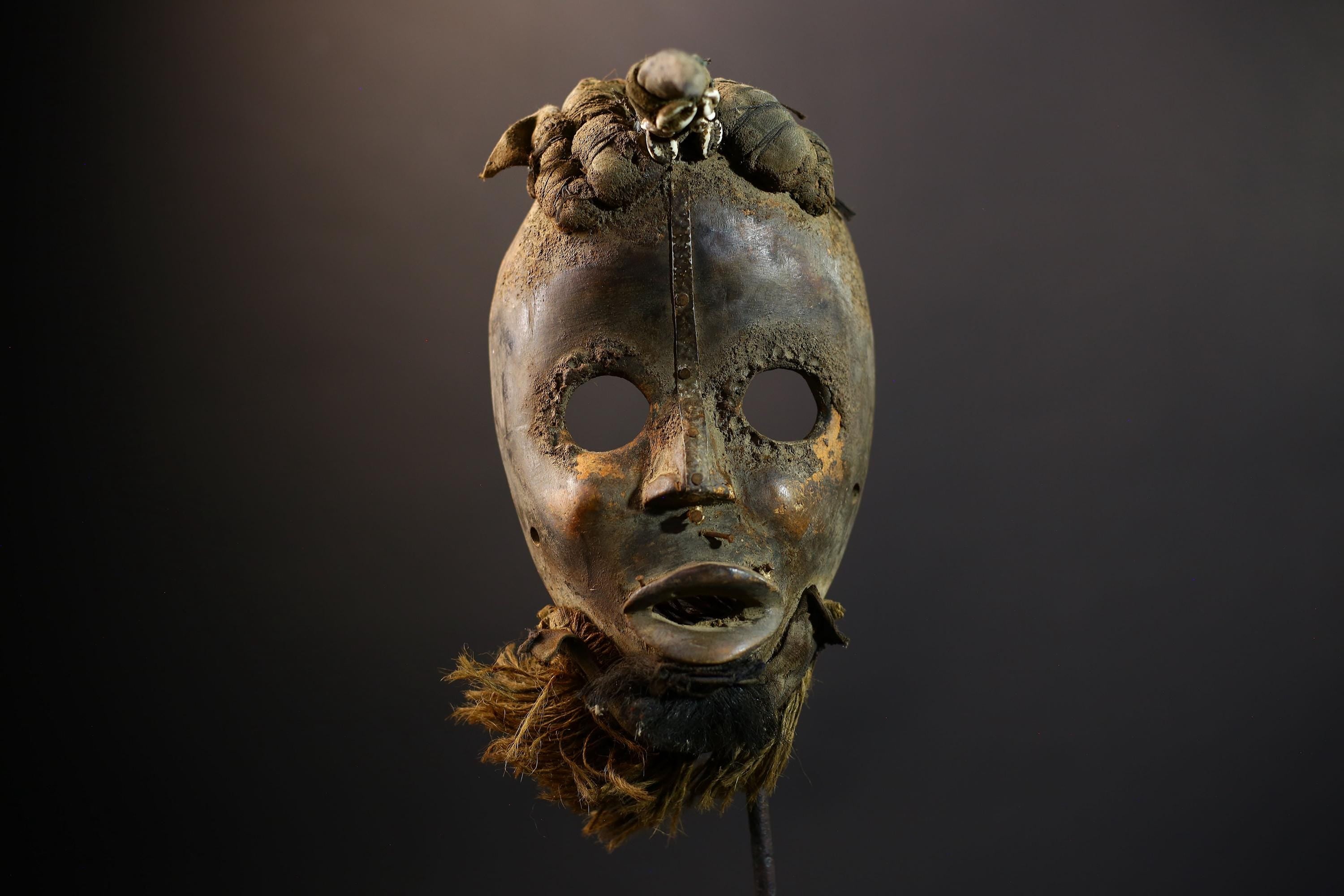 African Dan Mask | Hand Carved Tribal Art | Vintage Wooden Mask from Liberia | Ethnic Wall Decor | African Primitive Sculpture-G5247