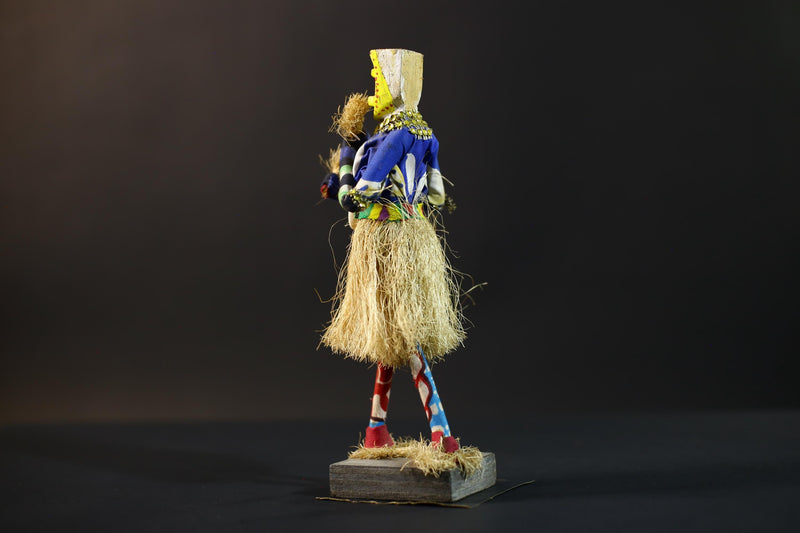 African Dan Doll Figurine | Vintage Hand Carved Wood Art | Tribal Stilt Dancer Sculpture | Ethnic Folk Decor | African Cultural Gift-G5246