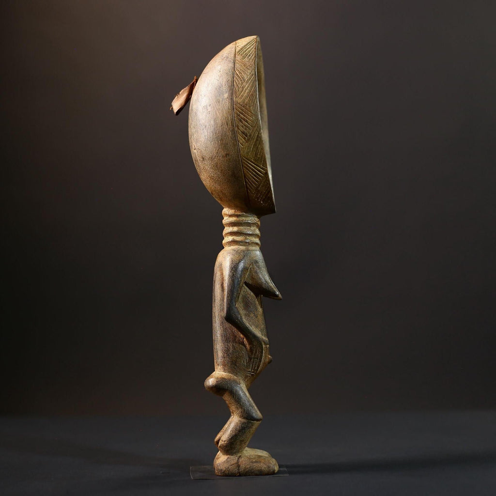 African Spoon Figurine | Dan Wakemia Spoon | Handcarved Wooden Art | Tribal Collectible | African Wall Decor | Cultural Sculpture-G5245