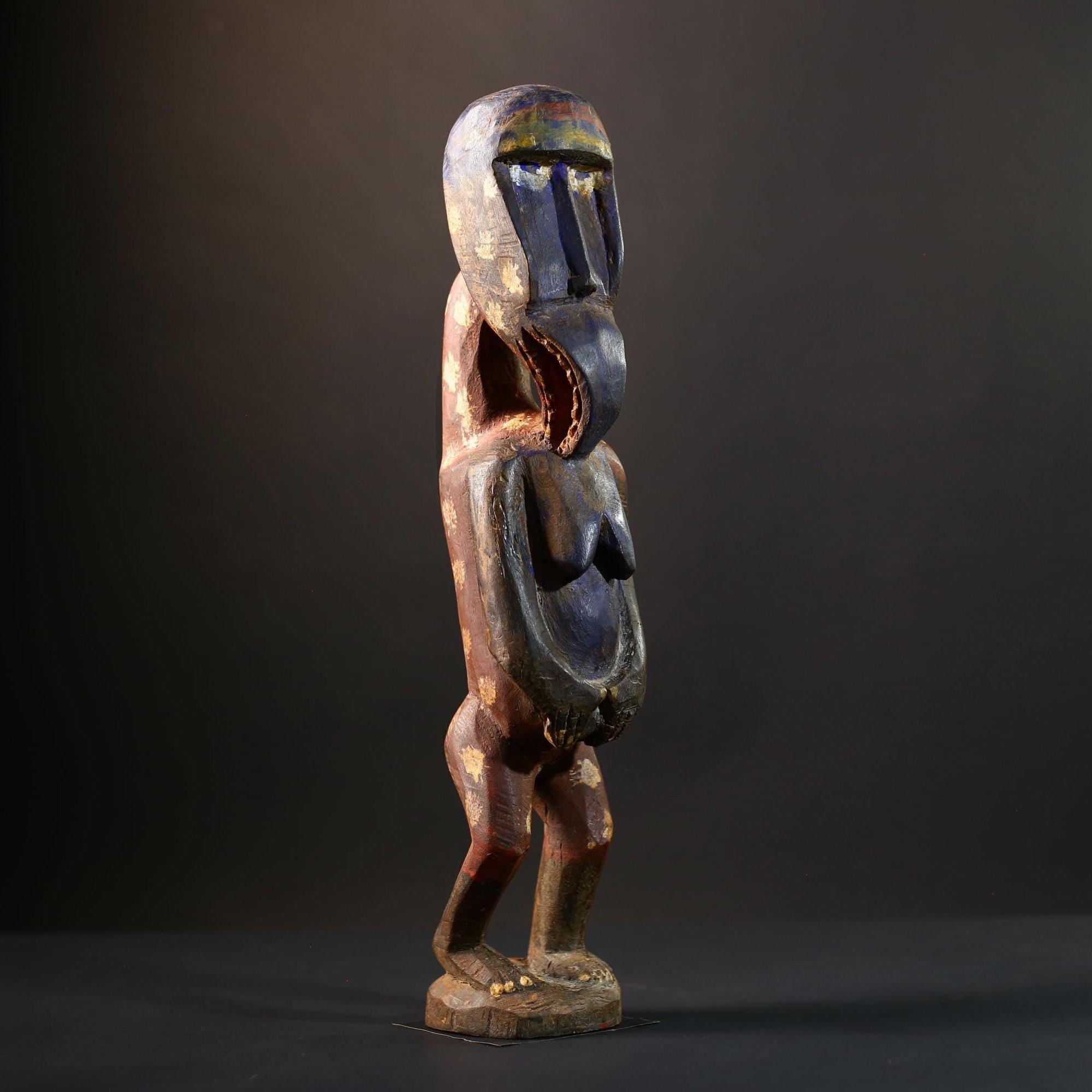 African Dan Figurine | Tribal Voodoo Statue | Handcrafted Folk Art | Vintage African Collectible | Ritual Decor Accent-G5244