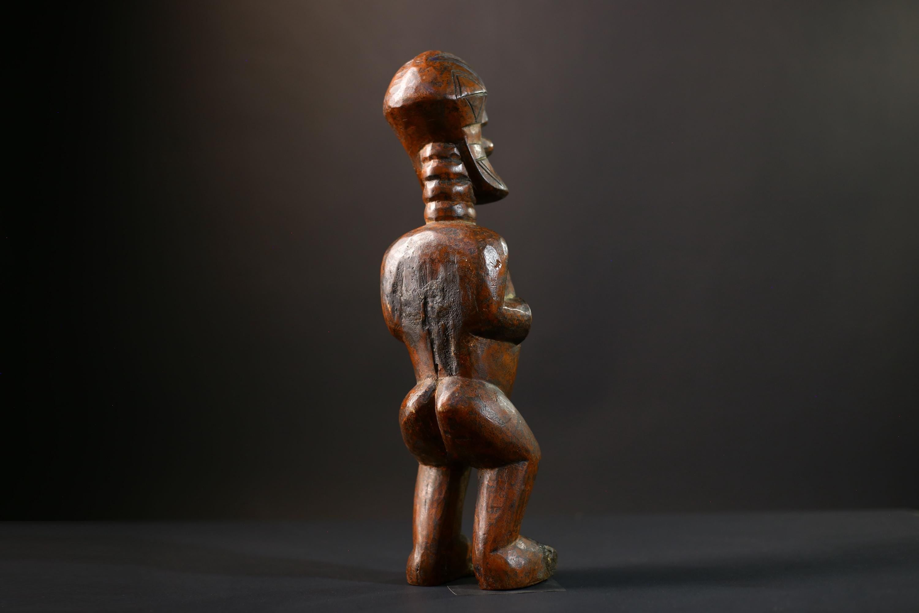 African Songye Figurine | Tribal Voodoo Art Statue | Vintage Handcarved Decor | Brown Cultural Collectible | Unique Spiritual Accent-G5242