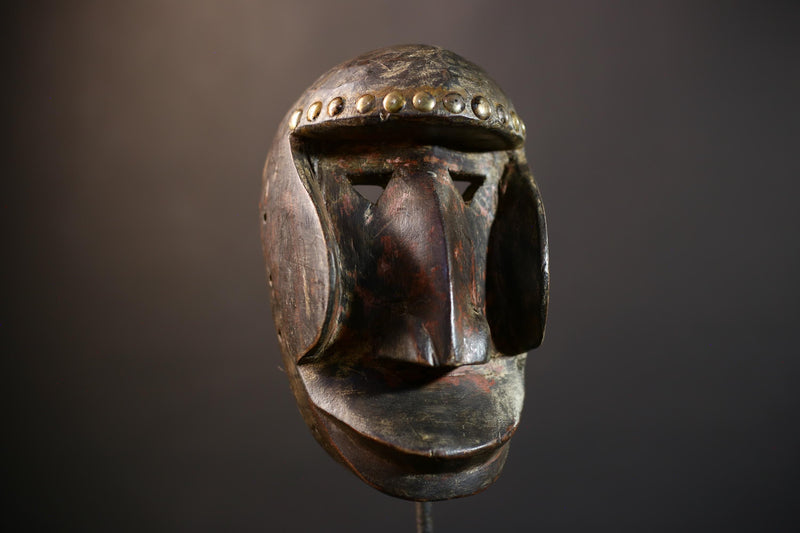 African Dan Kran Mask | Tribal Wood Wall Art | Vintage Liberia Decor | Handcarved Cultural Accent | Ethnic African Home Piece-G5229