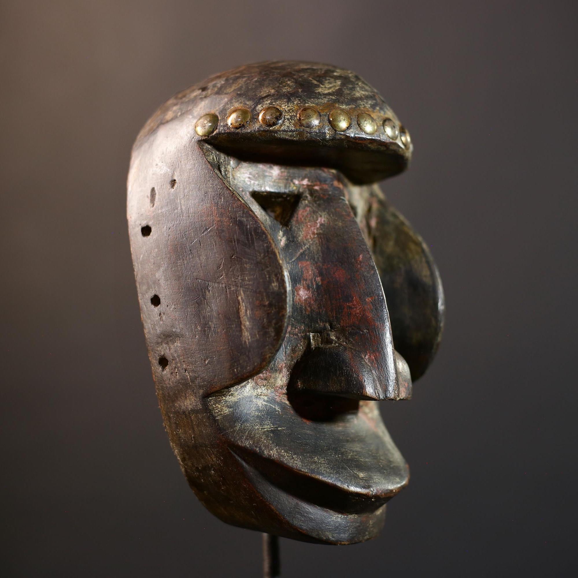 African Dan Kran Mask | Tribal Wood Wall Art | Vintage Liberia Decor | Handcarved Cultural Accent | Ethnic African Home Piece-G5229