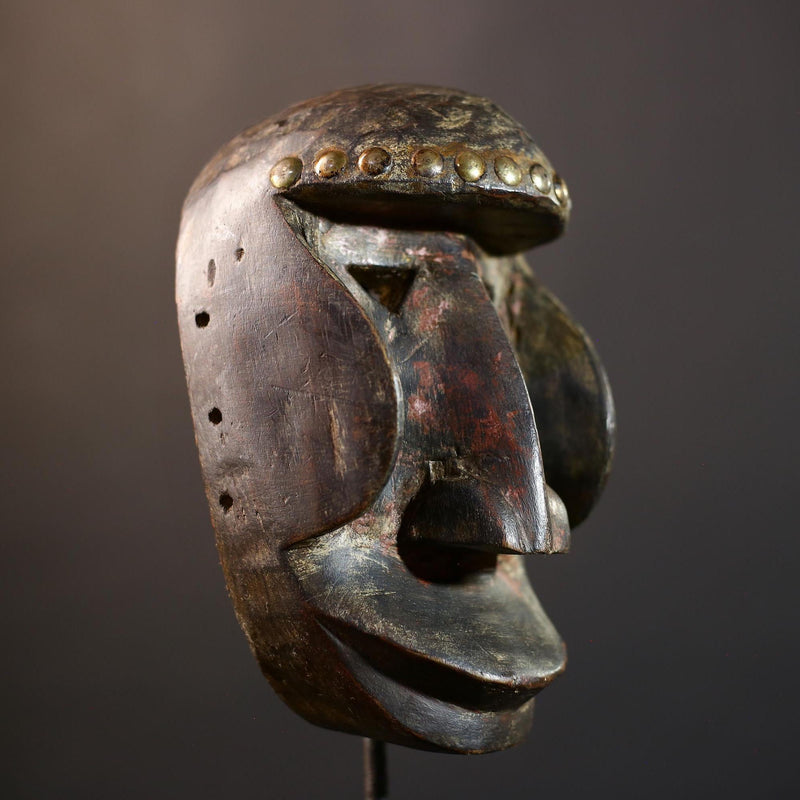 African Dan Kran Mask | Tribal Wood Wall Art | Vintage Liberia Decor | Handcarved Cultural Accent | Ethnic African Home Piece-G5229