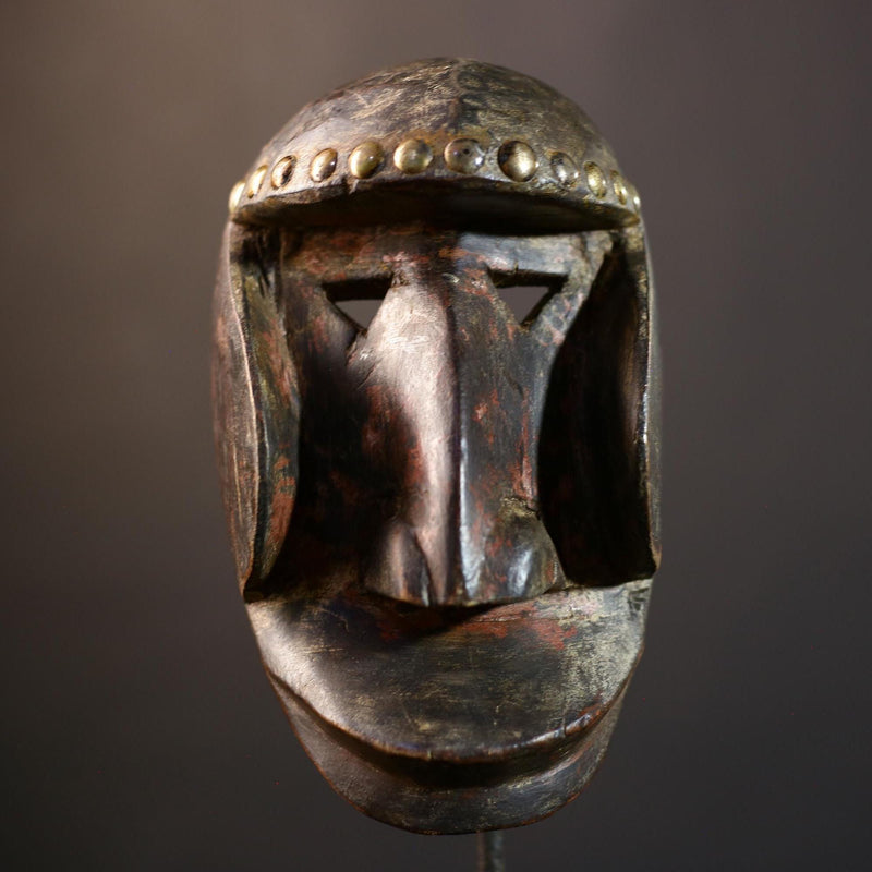 African Dan Kran Mask | Tribal Wood Wall Art | Vintage Liberia Decor | Handcarved Cultural Accent | Ethnic African Home Piece-G5229