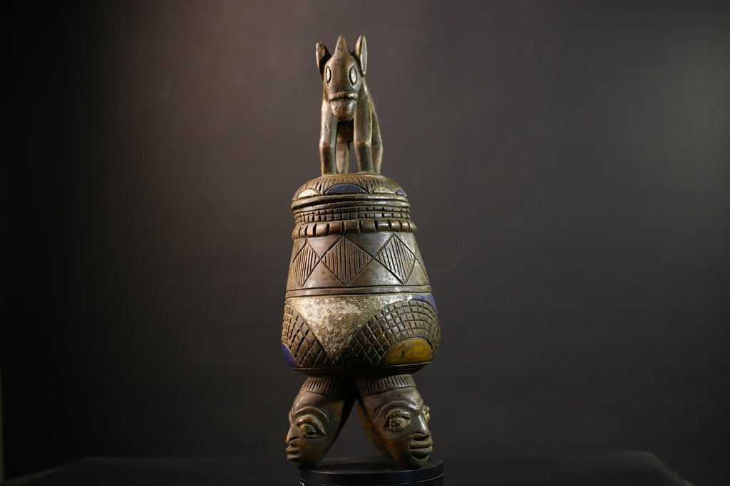 African Yoruba Vintage Figure Sculpture from Angola DRC Unique Art Piece-G5146