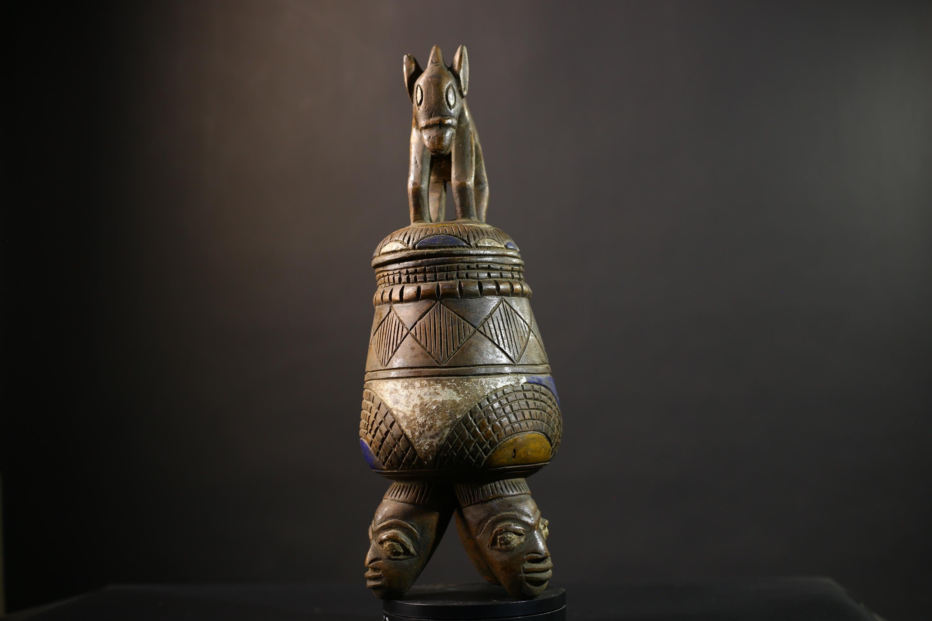 African Yoruba Vintage Figure Sculpture from Angola DRC Unique Art Piece-G5146