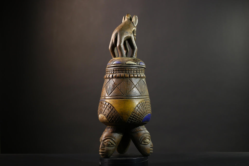 African Yoruba Vintage Figure Sculpture from Angola DRC Unique Art Piece-G5146