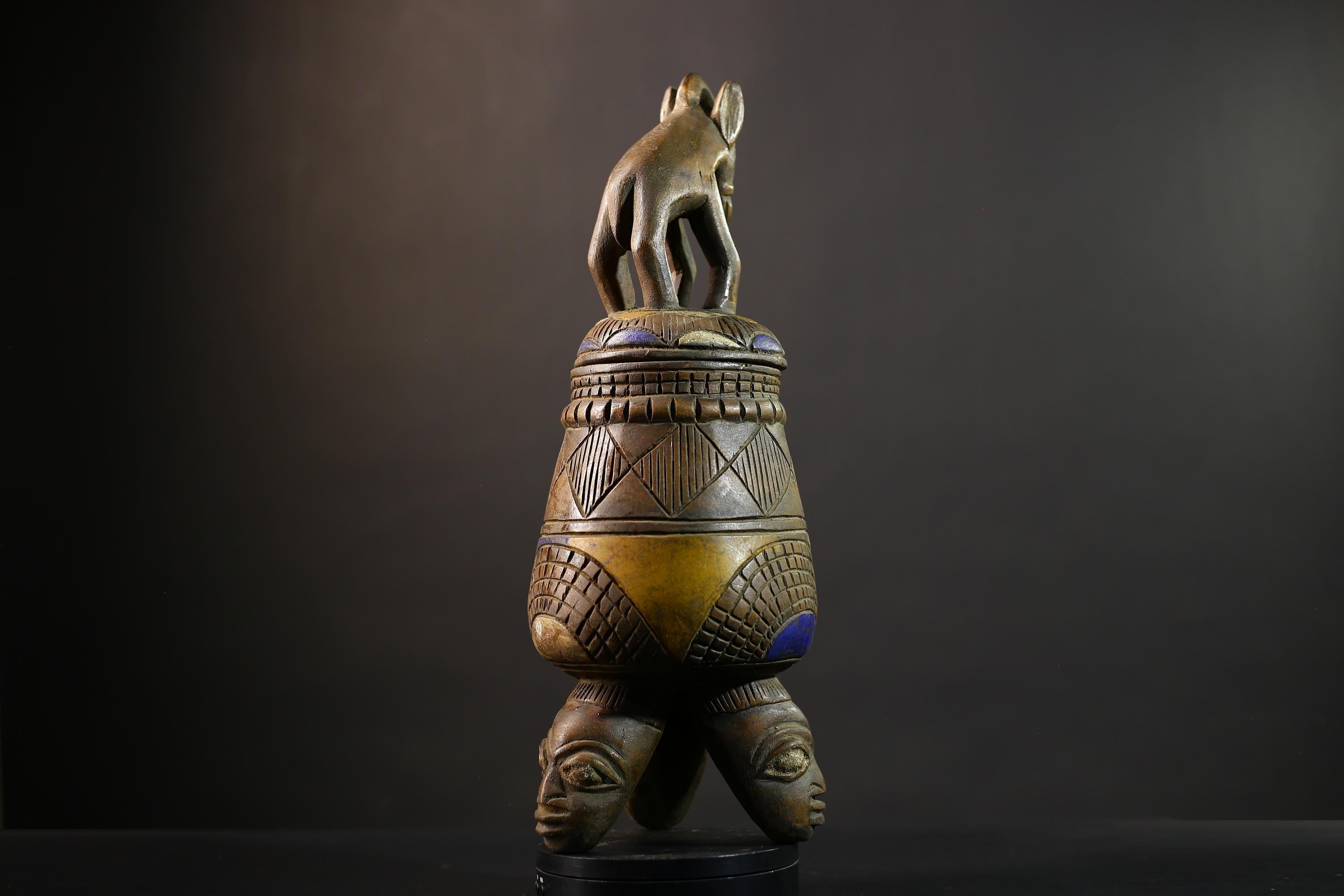 African Yoruba Vintage Figure Sculpture from Angola DRC Unique Art Piece-G5146