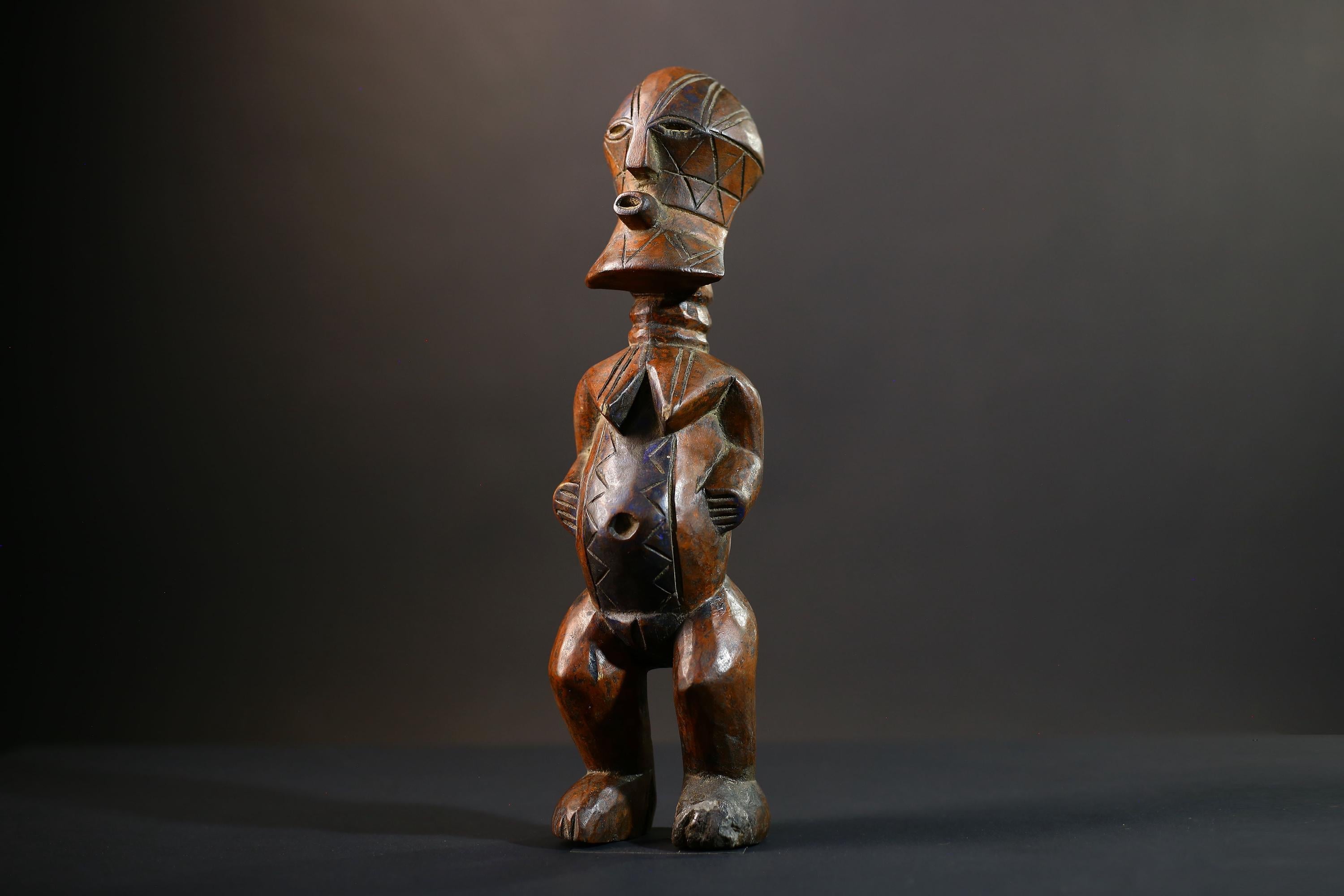 African Figurine  Dan Tribal Sculpture | Voodoo Art Statue | Vintage Hand-Carved Decor | African Spiritual Figure | Ethnic Collectible-G5257