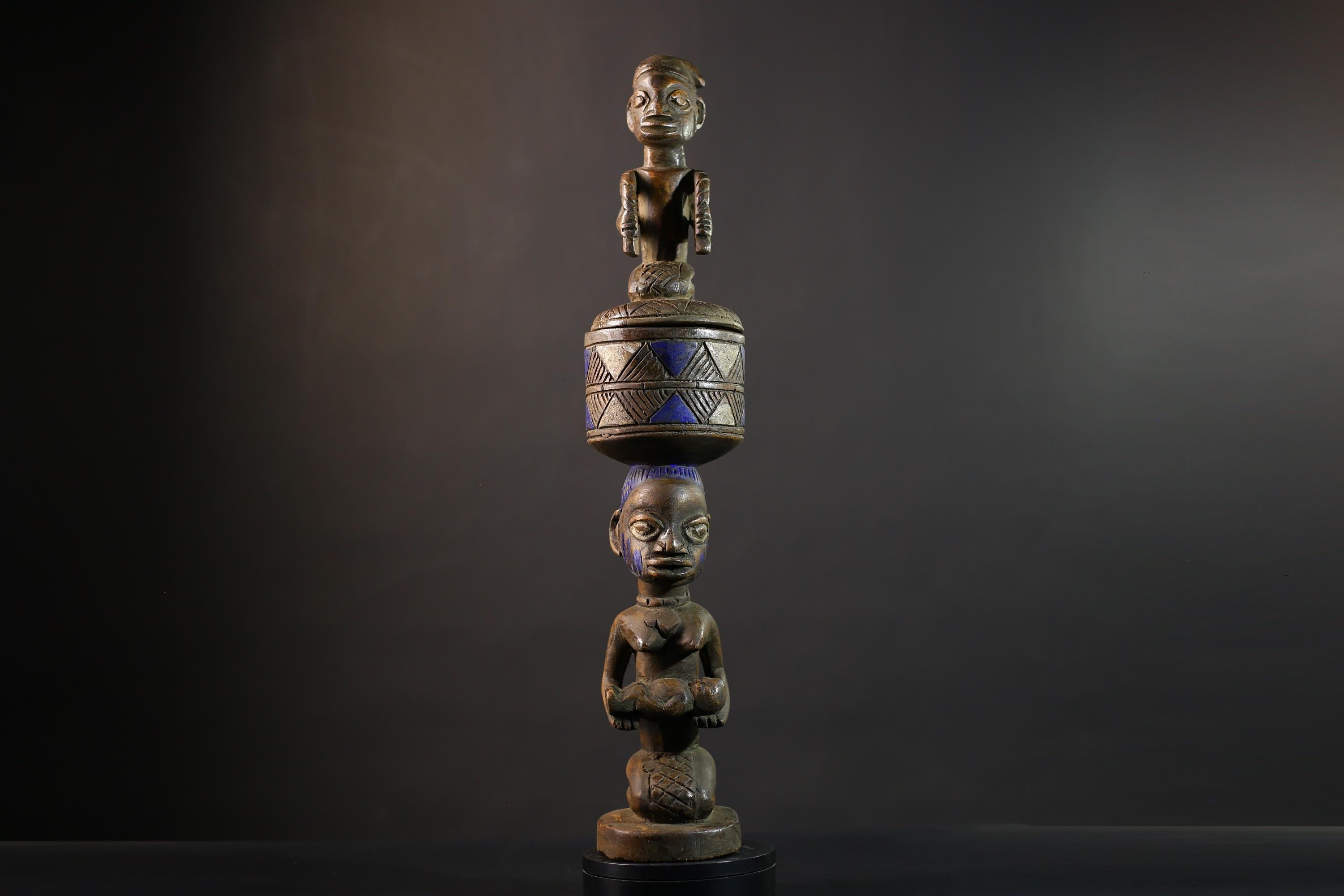 African Vintage Antique Art Figure | Olumeye Kneeling Female Statue | Unique Cultural Decor | Handcrafted Traditional Piece -G5152