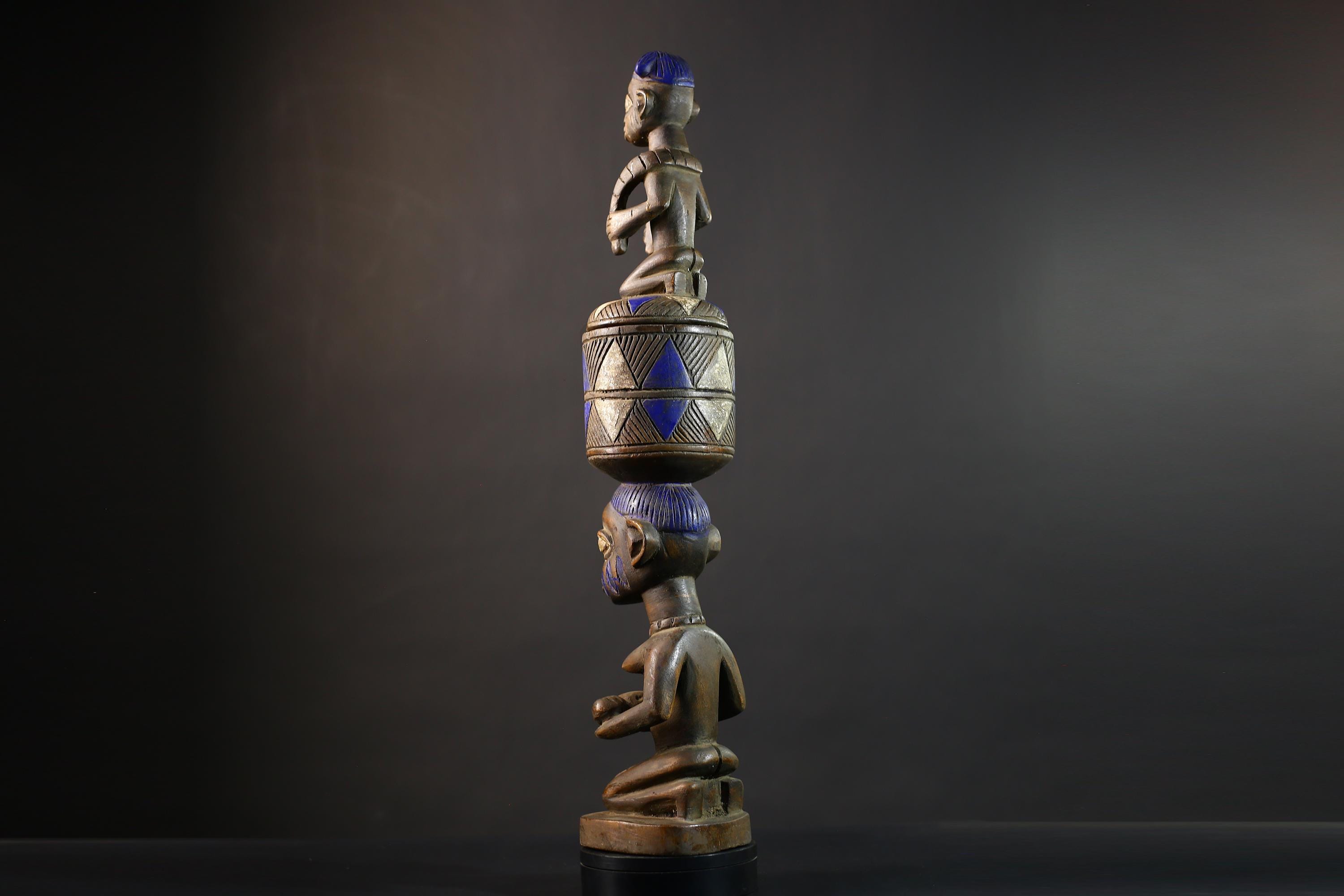 African Vintage Antique Art Figure | Olumeye Kneeling Female Statue | Cultural Decor | Unique Handcrafted Sculpture | Ethnic Beauty-G5150