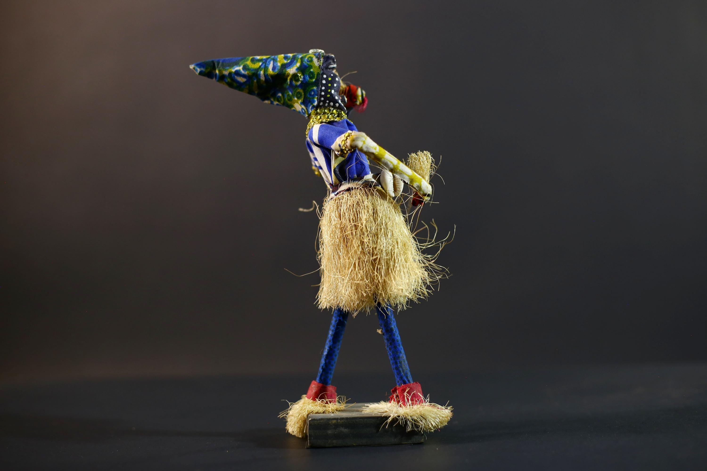 African Tribal Figurine | Beaded Mask Dancer Sculpture | Colorful Handcrafted Decor | African Spirit Art | Folk Statue Collectible-G5262