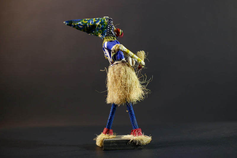 African Tribal Figurine | Beaded Mask Dancer Sculpture | Colorful Handcrafted Decor | African Spirit Art | Folk Statue Collectible-G5262