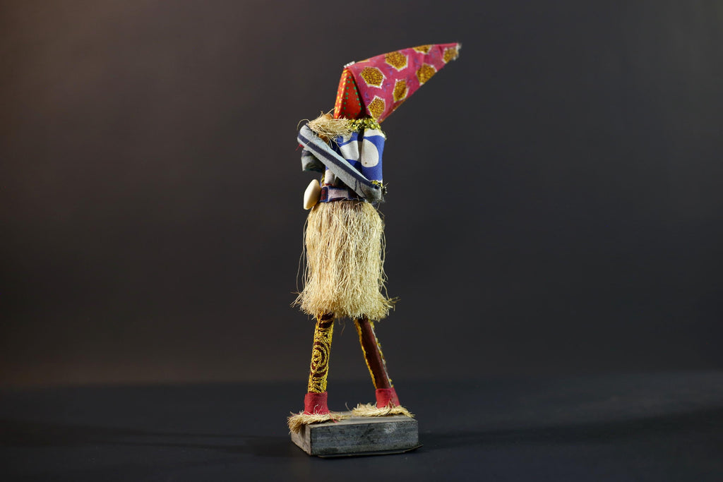 African Tribal Figurine | Ceremonial Dancer Sculpture | Colorful Handcrafted Art | African Folk Decor | Spirit Figure Collectible-G5261