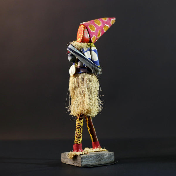 African Tribal Figurine | Ceremonial Dancer Sculpture | Colorful Handcrafted Art | African Folk Decor | Spirit Figure Collectible-G5261