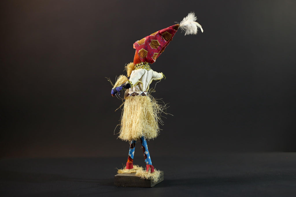African Tribal Figurine | Ceremonial Dancer Sculpture | Colorful Handcrafted Art | African Folk Decor | Spirit Figure Collectible-G5260