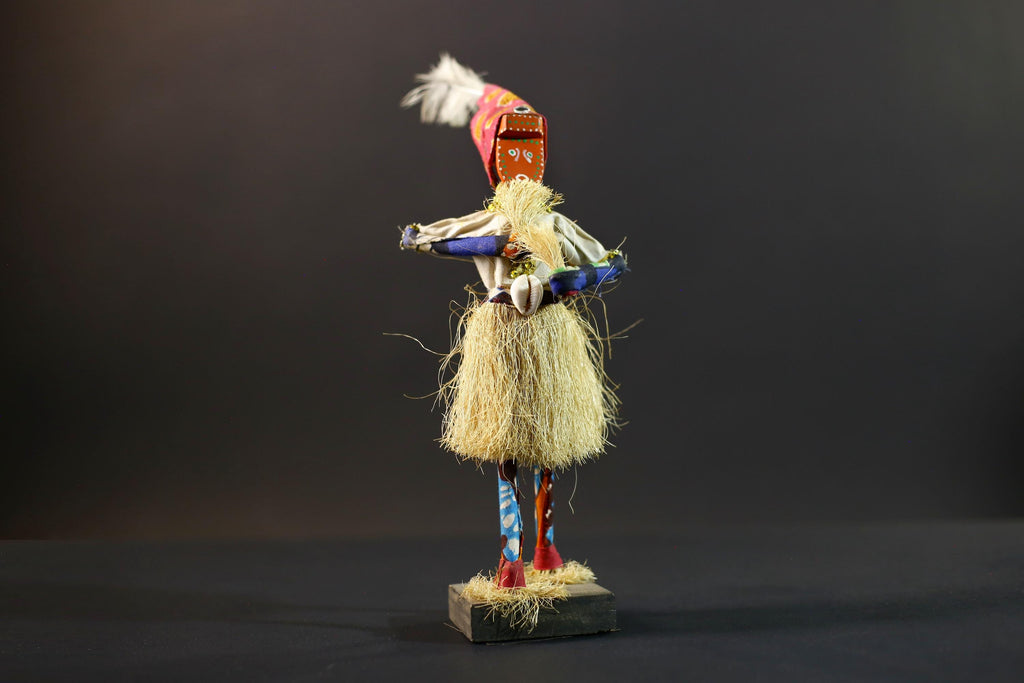 African Tribal Figurine | Ceremonial Dancer Sculpture | Colorful Handcrafted Art | African Folk Decor | Spirit Figure Collectible-G5260