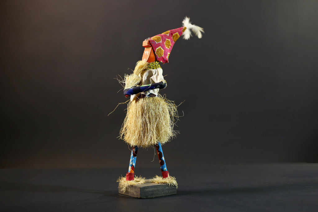 African Tribal Figurine | Ceremonial Dancer Sculpture | Colorful Handcrafted Art | African Folk Decor | Spirit Figure Collectible-G5260