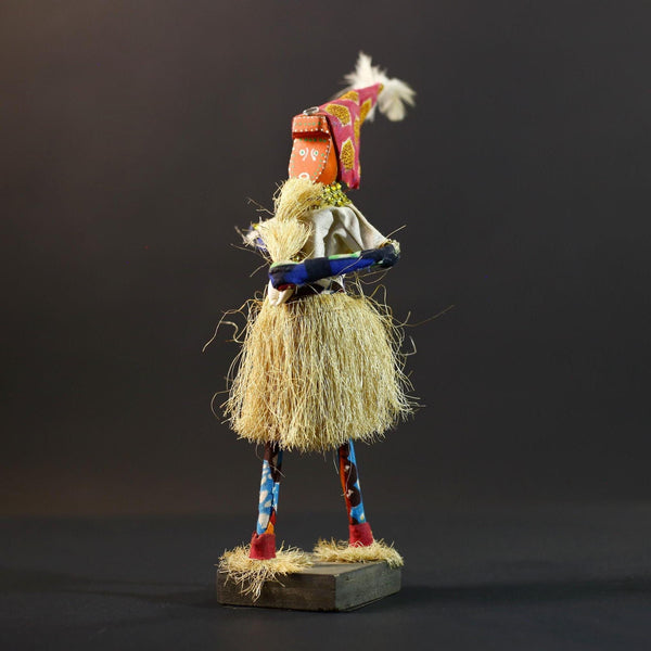 African Tribal Figurine | Ceremonial Dancer Sculpture | Colorful Handcrafted Art | African Folk Decor | Spirit Figure Collectible-G5260