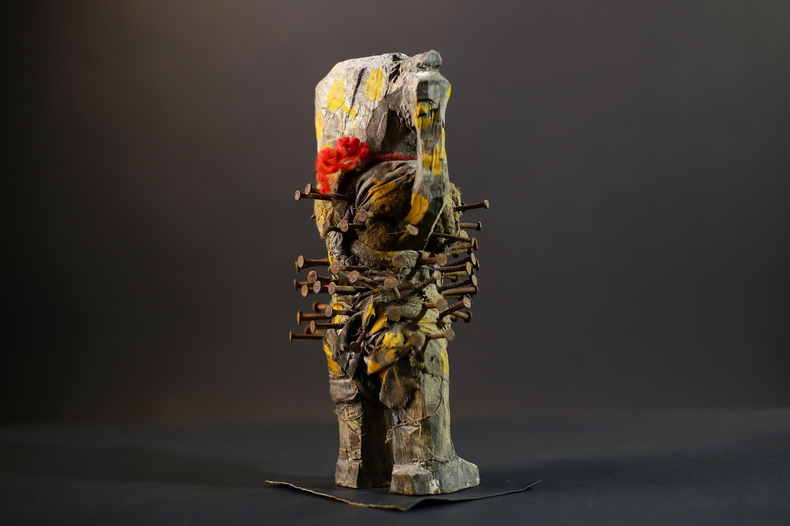 African Nkisi Nkondi Figure | Tribal Power Sculpture | Antique Nail Charm Statue | African Ritual Art | Healing Spirit Decor-G5259