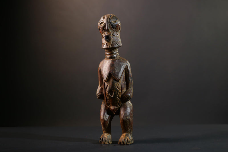 African Dogon Ancestor Sculpture | Hand-Carved Wood Figurine | Vintage Tribal Art | Ethnic Tabletop Decor-G5272
