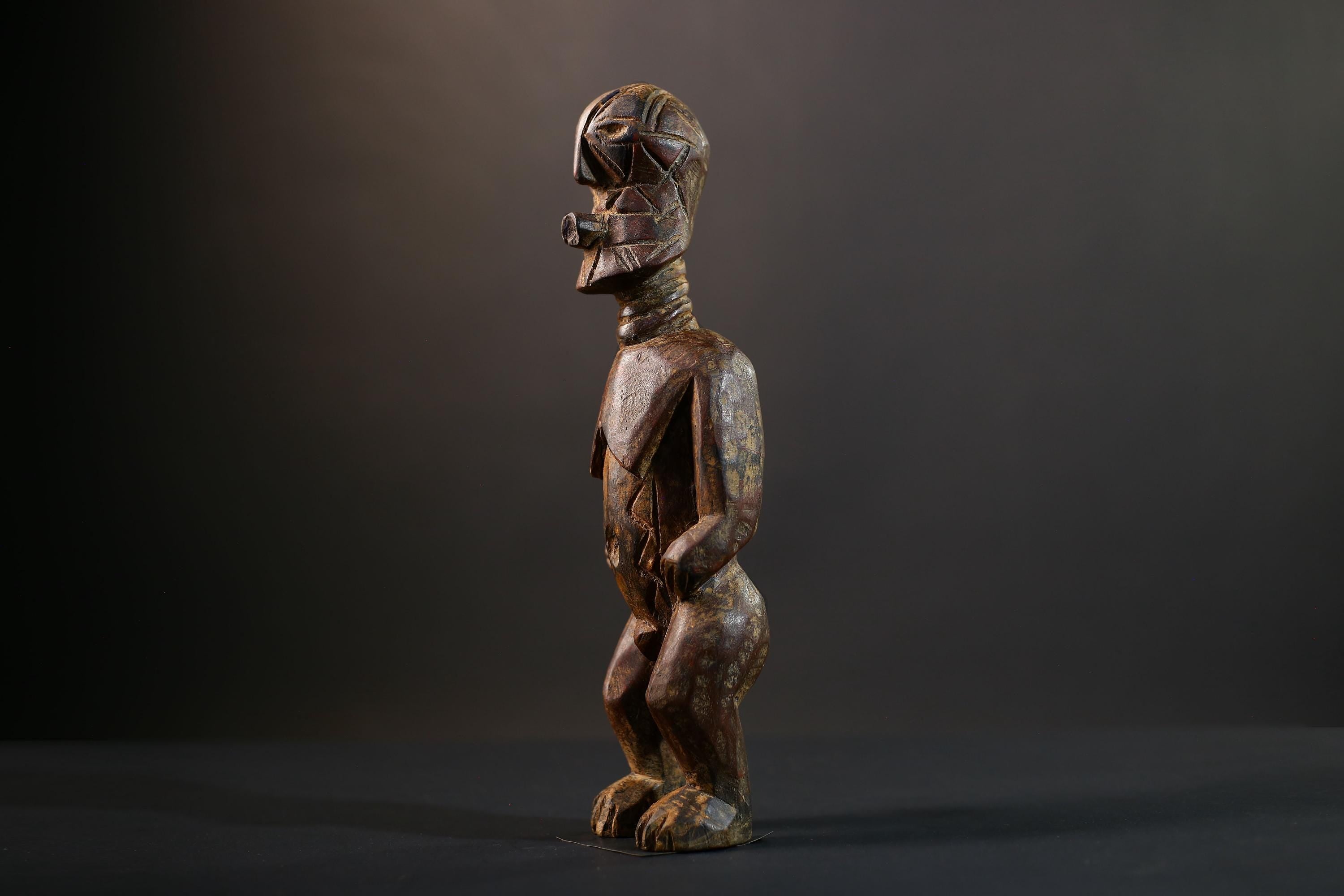 African Dogon Ancestor Sculpture | Hand-Carved Wood Figurine | Vintage Tribal Art | Ethnic Tabletop Decor-G5272