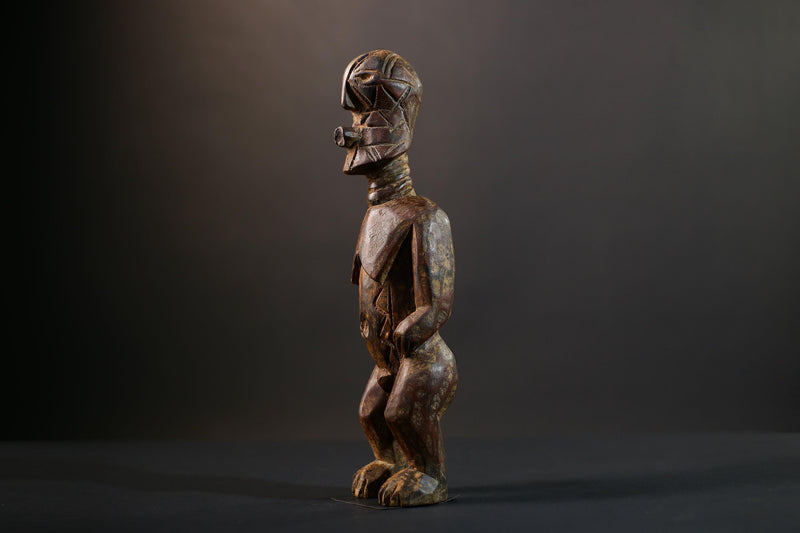 African Dogon Ancestor Sculpture | Hand-Carved Wood Figurine | Vintage Tribal Art | Ethnic Tabletop Decor-G5272