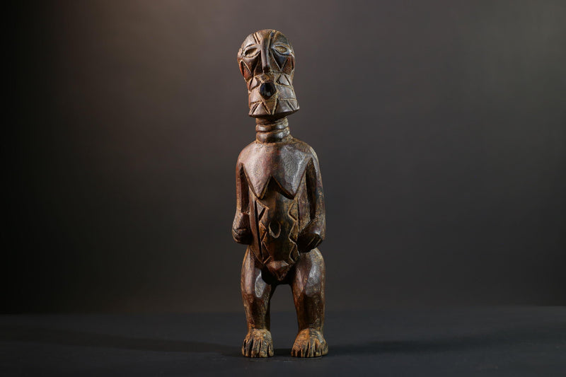 African Dogon Ancestor Sculpture | Hand-Carved Wood Figurine | Vintage Tribal Art | Ethnic Tabletop Decor-G5272