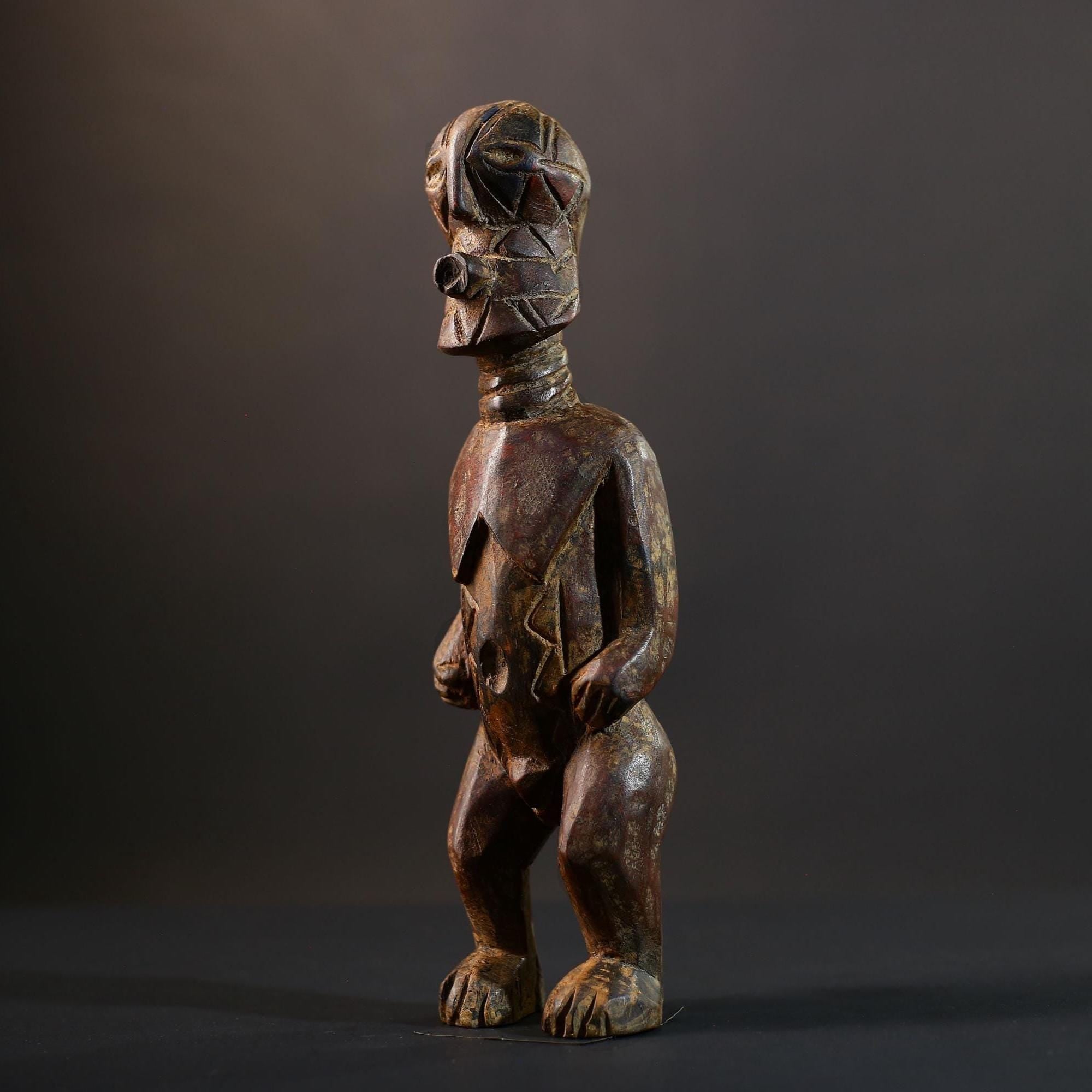 African Dogon Ancestor Sculpture | Hand-Carved Wood Figurine | Vintage Tribal Art | Ethnic Tabletop Decor-G5272