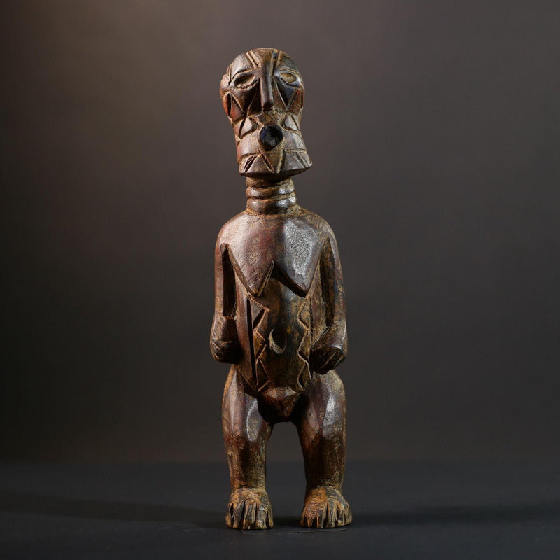 African Dogon Ancestor Sculpture | Hand-Carved Wood Figurine | Vintage Tribal Art | Ethnic Tabletop Decor-G5272