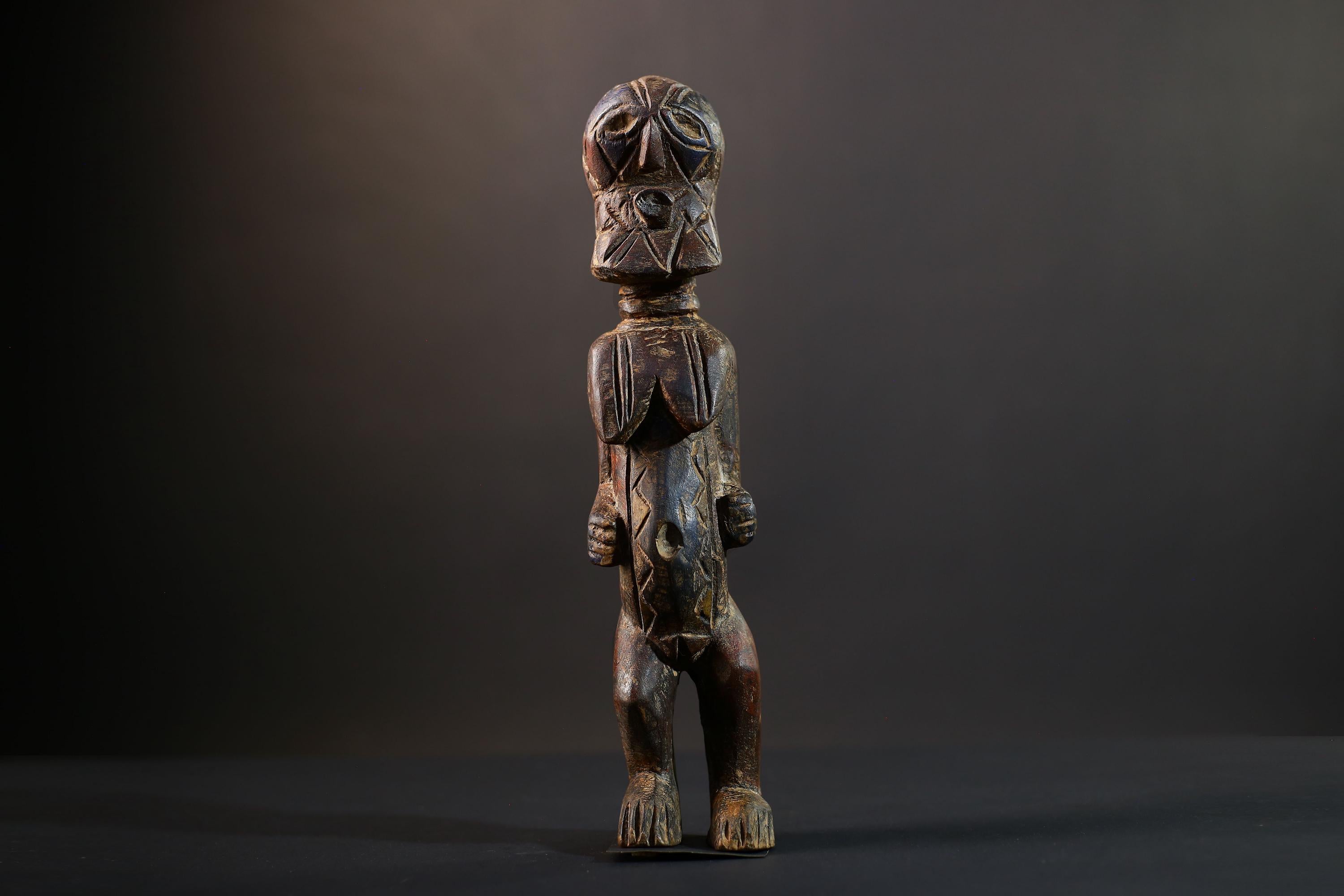 African Dogon Ancestor Sculpture | Hand-Carved Wood Figurine | Vintage Tribal Art | Ethnic Tabletop Decor-G5271
