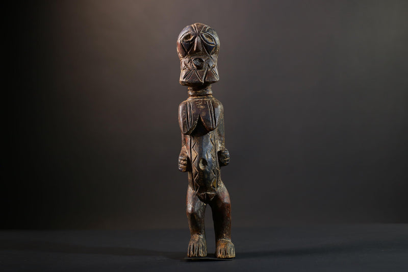 African Dogon Ancestor Sculpture | Hand-Carved Wood Figurine | Vintage Tribal Art | Ethnic Tabletop Decor-G5271