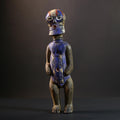 Songye Nkisi Power Figure | Congo Polychrome Wood Sculpture | Tribal Blue Ancestral Art-G5285