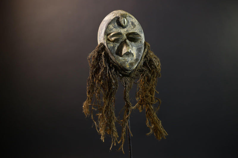 Songye Kifwebe Power Mask | Congo Raffia Beard Ritual Mask | African Tribal Art-G5281