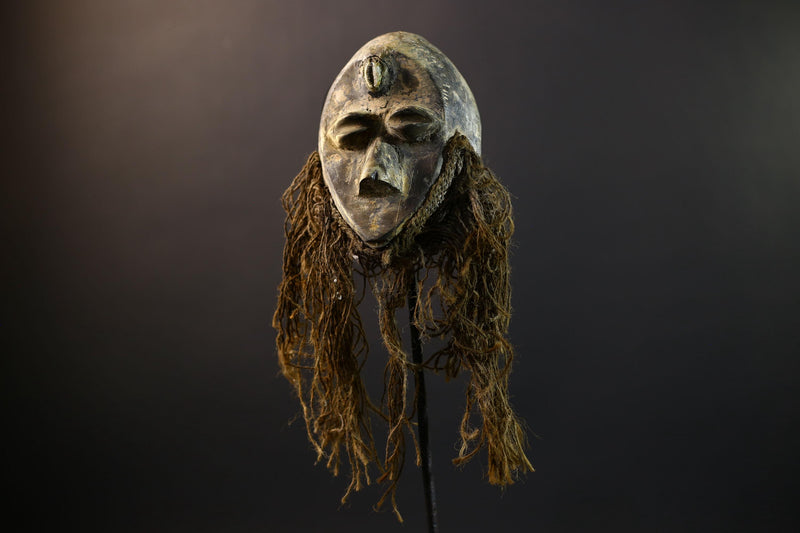 Songye Kifwebe Power Mask | Congo Raffia Beard Ritual Mask | African Tribal Art-G5281