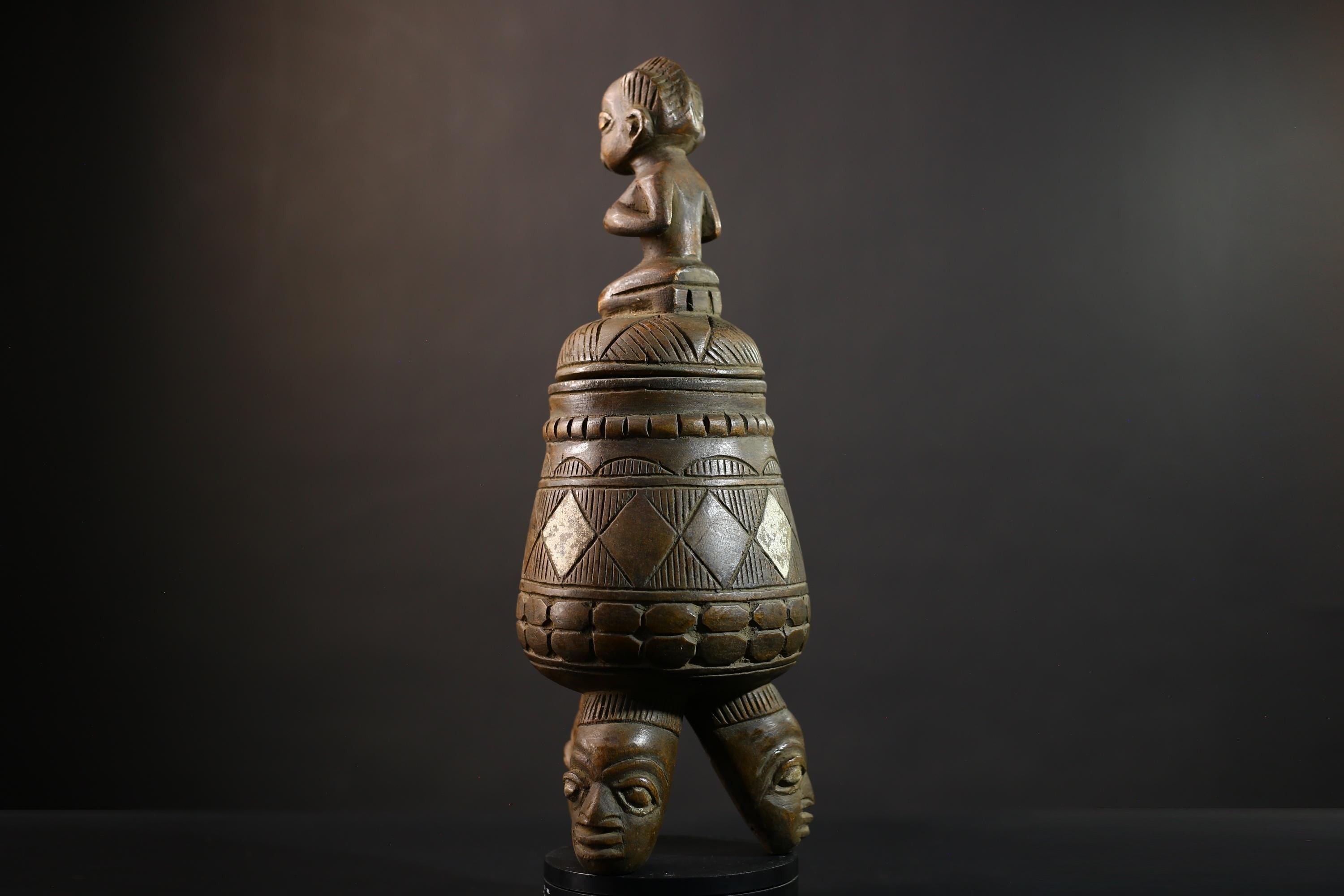 African Olumeye Vintage Antique Art Figure | Kneeling Female Statue | Home Decor | Collectible | Ethnic Art | Cultural Figure-G5159