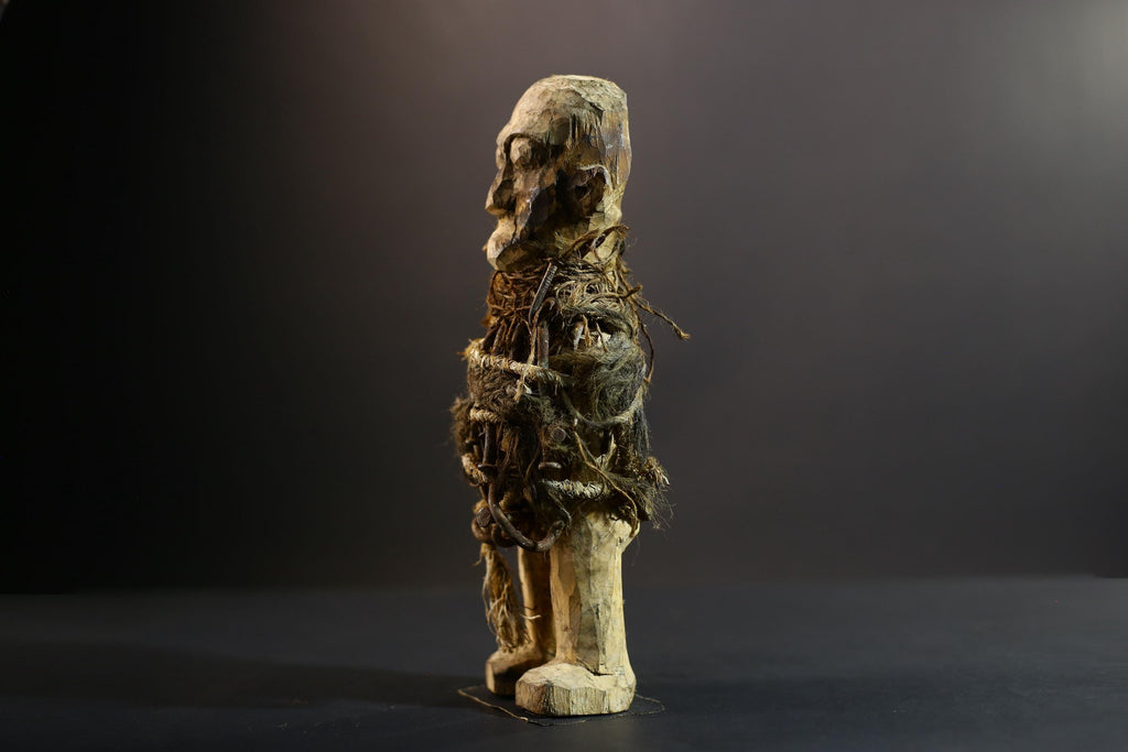 Kongo Nkisi Nkondi Power Figure | African Spirit Statue with Rope & Nails | Ritual Protection Sculpture | Central African Fetish Art-G5291