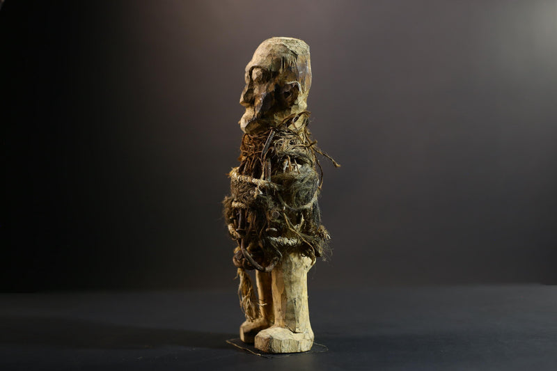 Kongo Nkisi Nkondi Power Figure | African Spirit Statue with Rope & Nails | Ritual Protection Sculpture | Central African Fetish Art-G5291