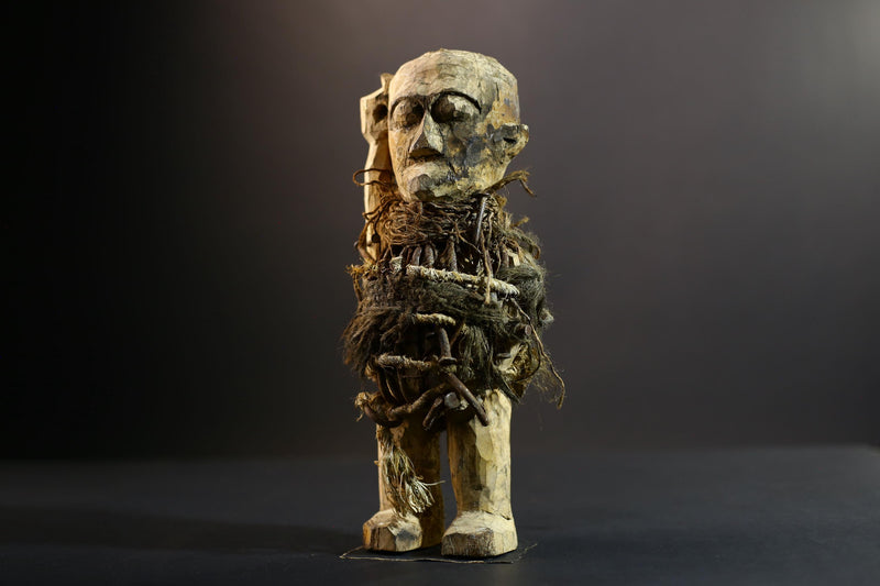 Kongo Nkisi Nkondi Power Figure | African Spirit Statue with Rope & Nails | Ritual Protection Sculpture | Central African Fetish Art-G5291