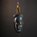 African Baule Mask | Hand Carved Tribal Face | Wall Art Decor Wood Sculpture | Authentic Ethnic Home Accent-G5164